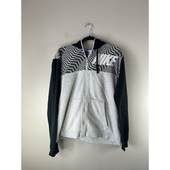 Nike Other - Nike Dri-Fit Hoodie Large Gray Zip-Up Hooded-Sweatshirt Embroidered Swoosh Logo